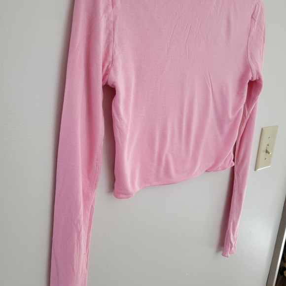 SER.O.YA Pink Long Sleeve Armetis Long Sleeve Crop Top Sz S NWOT - Picture 7 of 8